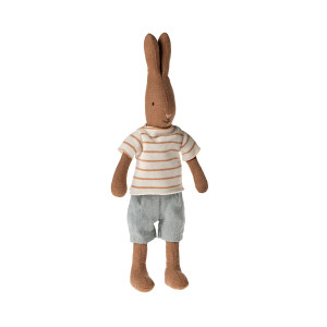 Królik Rabbit Size1 Chocolate Brown Striped Blouse & Shorts Maileg
