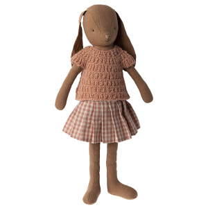 Królik Bunny Size 3 Chocolate Brown Knitted Shirt & Skirt Maileg
