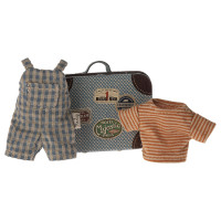 Ubranko Overalls & Shirt in Suitcase Dla Myszki Starszego Brata Maileg