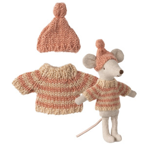 Ubranko Dla Myszki Knitted Sweater & Hat Big Sister Mouse Maileg