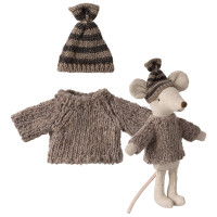 Ubranko Dla Myszki Knitted Sweater & Hat Big Brother Mouse Maileg