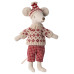 Myszka Winter Mouse Mama Z Nartami Red Maileg