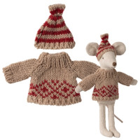 Ubranko Dla Myszki Knitted Sweater & Hat Mum Mouse Maileg