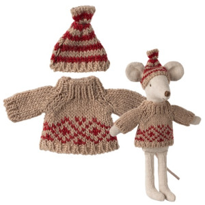 Ubranko Dla Myszki Knitted Sweater & Hat Mum Mouse Maileg